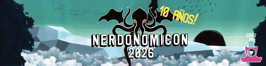 Afiche de Nerdonomicon 2026, décima edición en Valparaíso